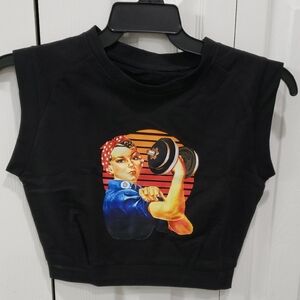 Empowering Black Graphic Crop Top